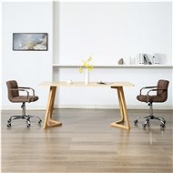 Swivel dining chairs 2 pcs brown textile - Dining Chair