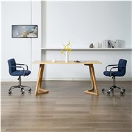 Swivel dining chairs 2 pcs blue textile - Dining Chair