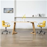 Swivel dining chairs 2 pcs yellow textile - Dining Chair