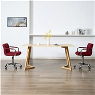 Swivel dining chairs 2 pcs burgundy textile - Dining Chair