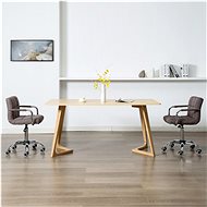 Swivel dining chairs 2 pcs taupe textile - Dining Chair
