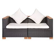 Garden sofa polyratan black 42754 - Garden Sofa