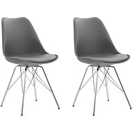 Dining chair 2 pcs gray faux leather - Dining Chair