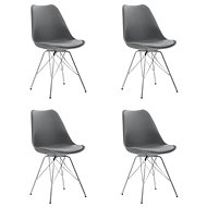 Dining chair 4 pcs gray faux leather - Dining Chair