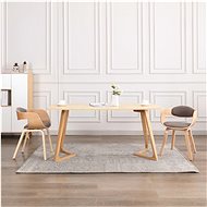 Dining chairs 2 pcs bent wood and taupe textile - Dining Chair