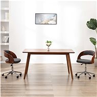 Swivel dining chair gray bent wood and textile - Dining Chair