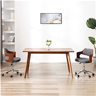 Swivel dining chair gray bent wood and textile - Dining Chair
