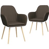 Dining chair with armrests 2 pcs taupe textile - Dining Chair