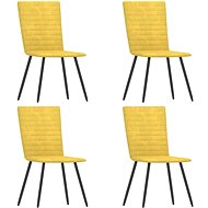 Dining chairs 4 pcs yellow velvet - Dining Chair