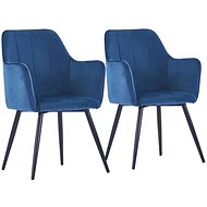 Dining chairs 2 pcs blue velvet - Dining Chair