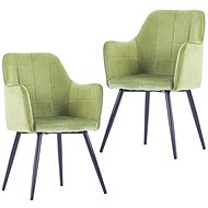 Dining chairs 2 pcs light green velvet - Dining Chair