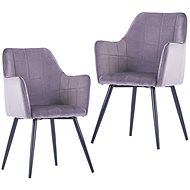 Dining chairs 2 pcs gray velvet - Dining Chair