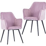 Dining chairs 2 pcs pink velvet - Dining Chair