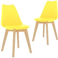Dining chair 2 pcs yellow plastic - Dining Chair