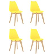 Dining chair 4 pcs yellow plastic - Dining Chair