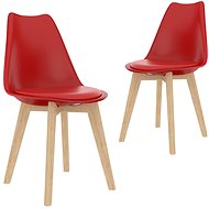 Dining chair 2 pcs red plastic - Dining Chair