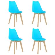 Dining chair 4 pcs blue plastic - Dining Chair
