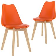 Dining chair 2 pcs orange plastic - Dining Chair