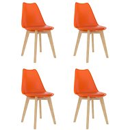 Dining chair 4 pcs orange plastic - Dining Chair