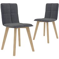 Dining chairs 2 pcs dark gray textile - Dining Chair
