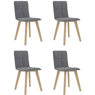 Dining chairs 4 pcs light gray textile - Dining Chair