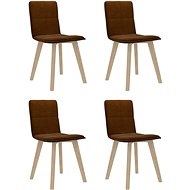 Dining chairs 4 pcs brown textile - Dining Chair