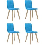 Dining chairs 4 pcs blue textile - Dining Chair