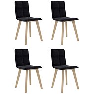 Dining chairs 4 pcs black textile - Dining Chair