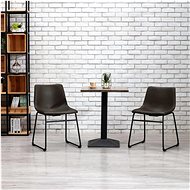 Dining chair dark brown faux leather - Dining Chair