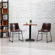 Dining chair glossy brown faux leather - Dining Chair