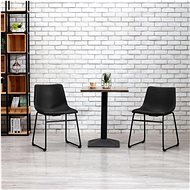 Dining chair 2 pcs black faux leather - Dining Chair