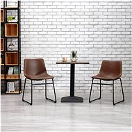 Dining chair 2 pcs light brown faux leather - Dining Chair