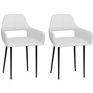 Dining chair 2 pcs white faux leather - Dining Chair