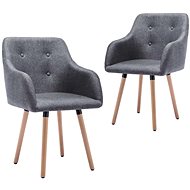 Dining chairs 2 pcs dark gray textile - Dining Chair
