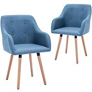 Dining chairs 2 pcs blue textile - Dining Chair