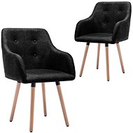 Dining chairs 2 pcs black textile - Dining Chair
