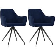 Dining chairs 2 pcs blue velvet - Dining Chair