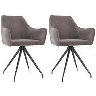 Dining chairs 2 pcs light gray velvet - Dining Chair