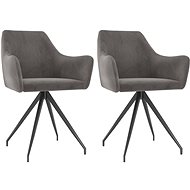 Dining chairs 2 pcs dark gray velvet - Dining Chair