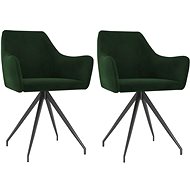 Dining chairs 2 pcs dark green velvet - Dining Chair