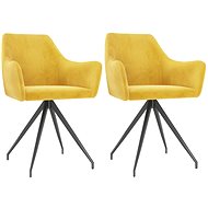 Dining chairs 2 pcs yellow velvet - Dining Chair