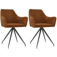 Dining chairs 2 pcs brown velvet - Dining Chair
