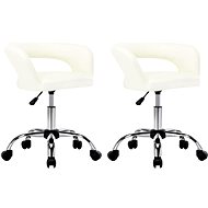 Dining chair 2 pcs white faux leather - Dining Chair