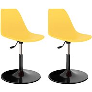 Swivel dining chairs 2 pcs yellow PP - Dining Chair