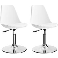 Swivel dining chair 2 pcs white faux leather - Dining Chair