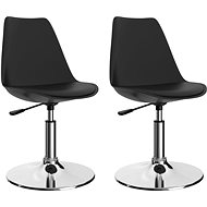Swivel dining chairs 2 pcs black faux leather - Dining Chair