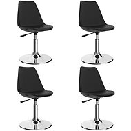 Swivel dining chairs 4 pcs black faux leather - Dining Chair
