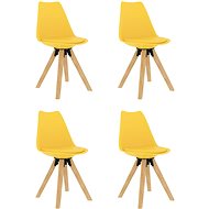 Dining chairs 4 pcs yellow - Dining Chair