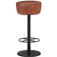 Brown genuine leather bar stool - Bar Stool