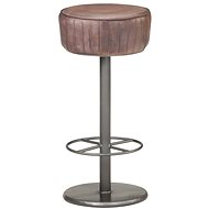 Bar stool brown with genuine leather flap - Bar Stool